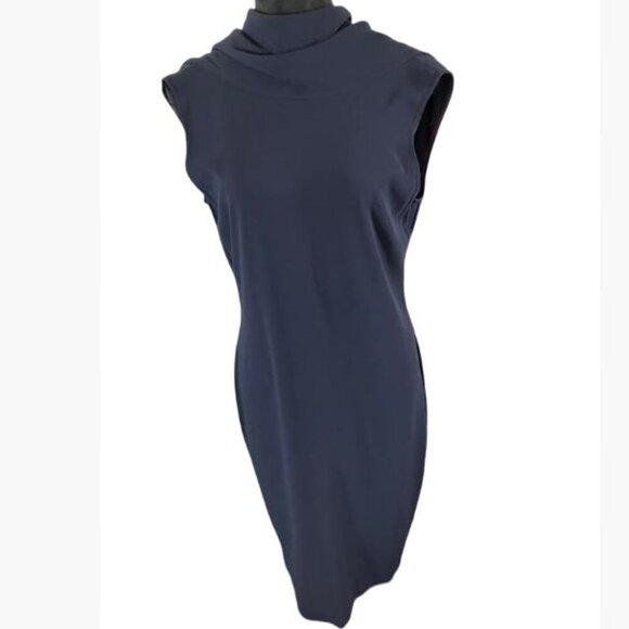 Vintage Ellen Tracy Sexy Backless Draped Sheath Body Hugging Dress Size 8  EUC - Picture 3 of 10
